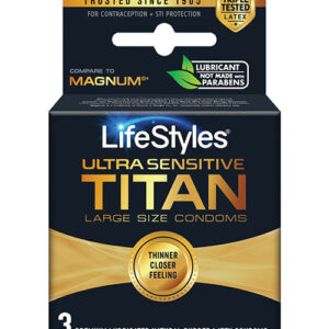 Lifestyles Ultra Sensitive Titan Condoms - Pack of 3